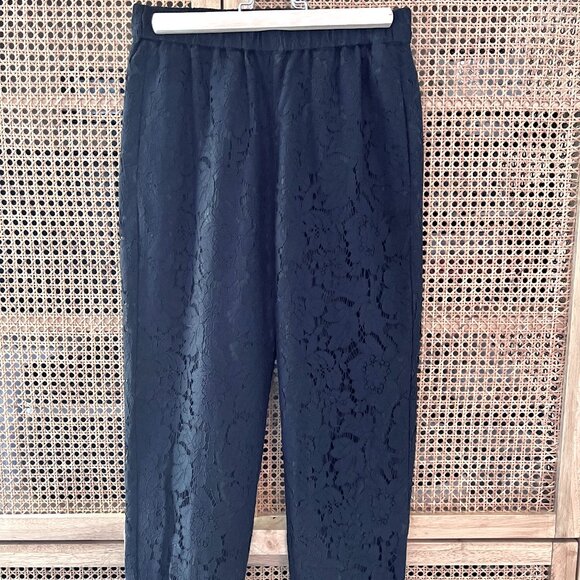 NWT black eyelet lace ankle pants from J. Crew Factory. - Picture 3 of 7